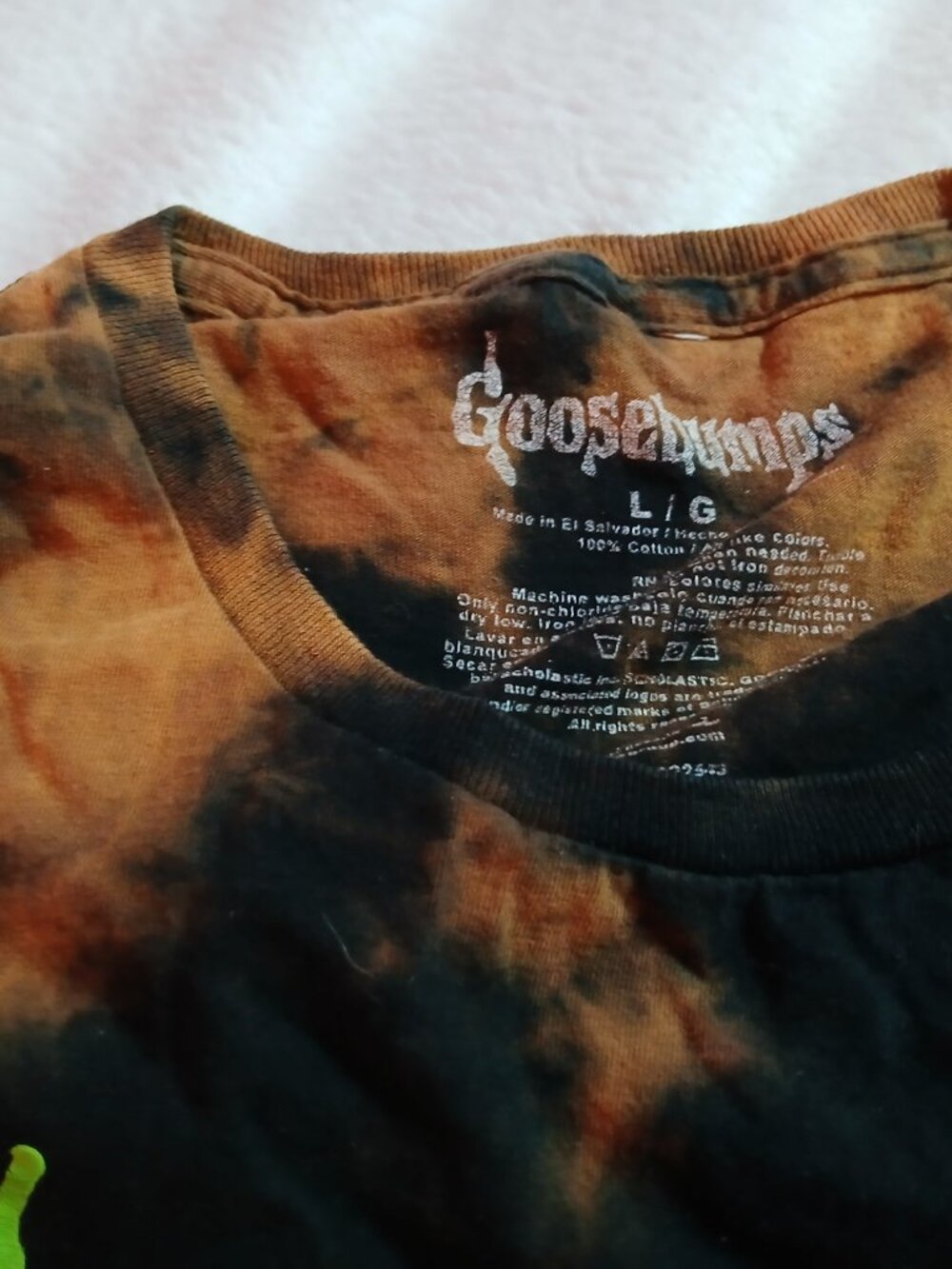Goosebumps Welcome To Horrorland Tie Dye Shirt Mens Large Orange Black - Picture 4 of 7